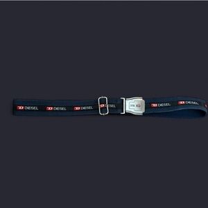 Diesel Navy Belt with Silver Clasp